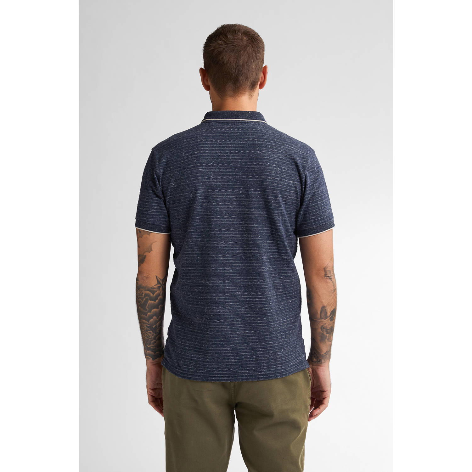 Petrol Industries regular polo donkerblauw
