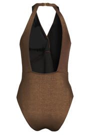 thumbnail: BEACHWAVE corrigerend badpak met lurex donkerbruin