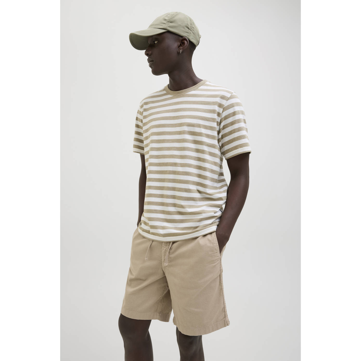 JACK & JONES PANTS STUDIO linnen relaxed casual short beige