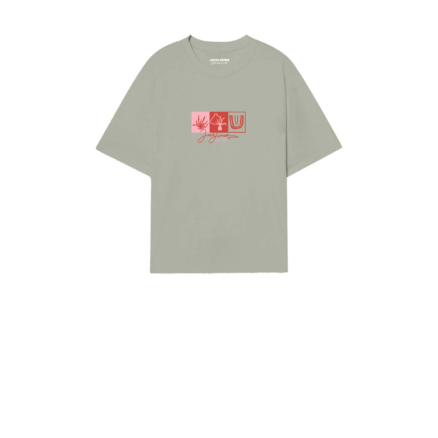 JACK & JONES ORIGINALS T-shirt grijsgroen