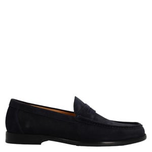 suède loafers donkerblauw