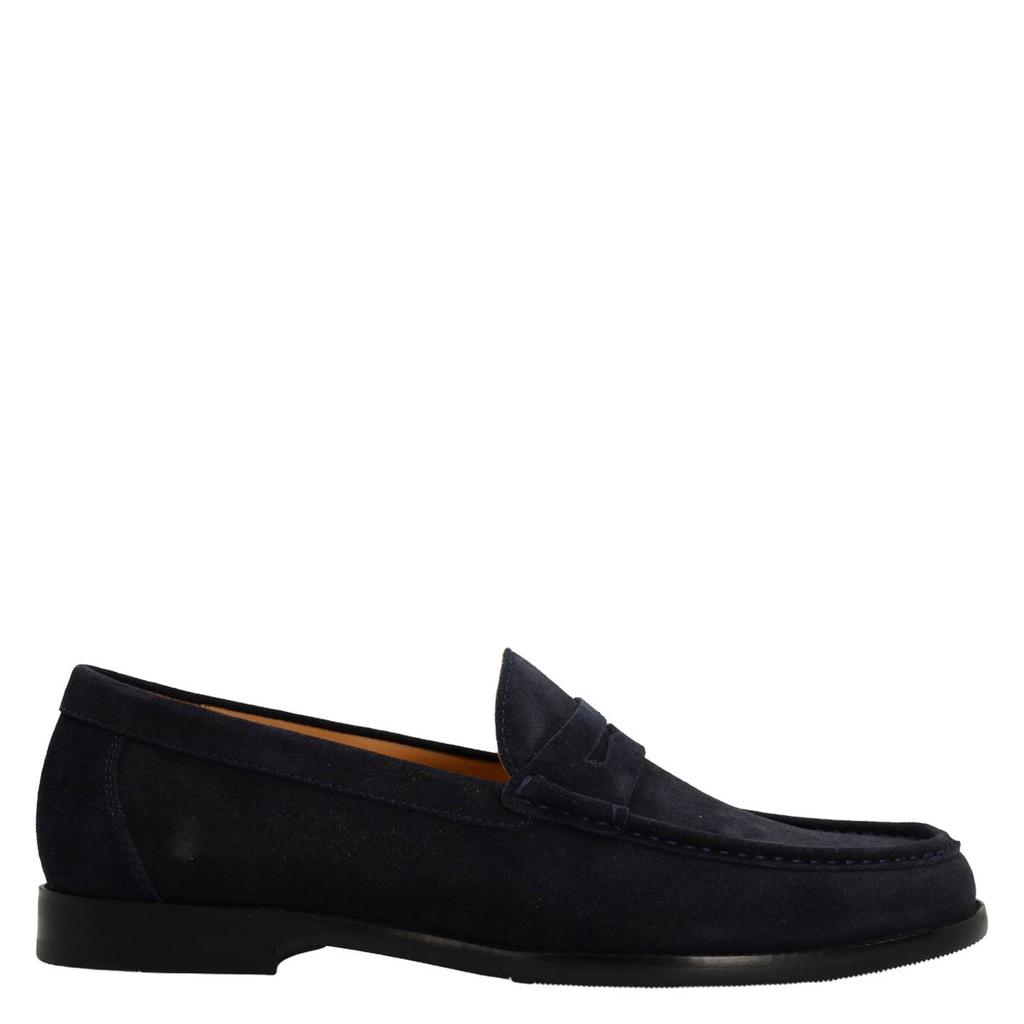 Donkerblauwe heren Manfield suède loafers
