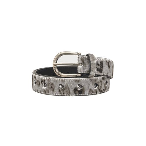 Fabienne Chapot leren riem Hairy Belt met panterprint grijs afbeelding