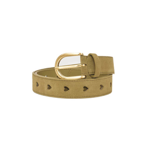 Fabienne Chapot suède riem Cut it Out Heart olijfgroen afbeelding