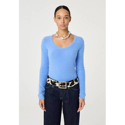 Fabienne Chapot leren riem Bold Cow met koeienprint ecru/donkerbruin afbeelding