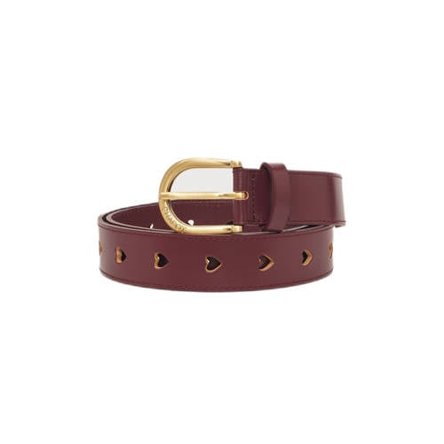 Fabienne Chapot leren riem Cut it Out Heart bordeauxrood afbeelding