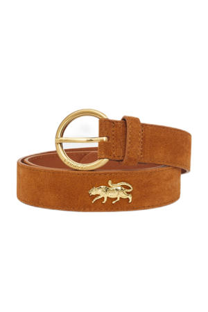 suède riem Studded Leopard Belt cognac