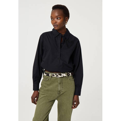 Fabienne Chapot leren riem Hairy Belt met koeienprint ecru/donkerbruin afbeelding