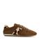 Manfield suède sneakers met koeienprint cognac