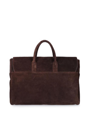 suede shopper donkerbruin