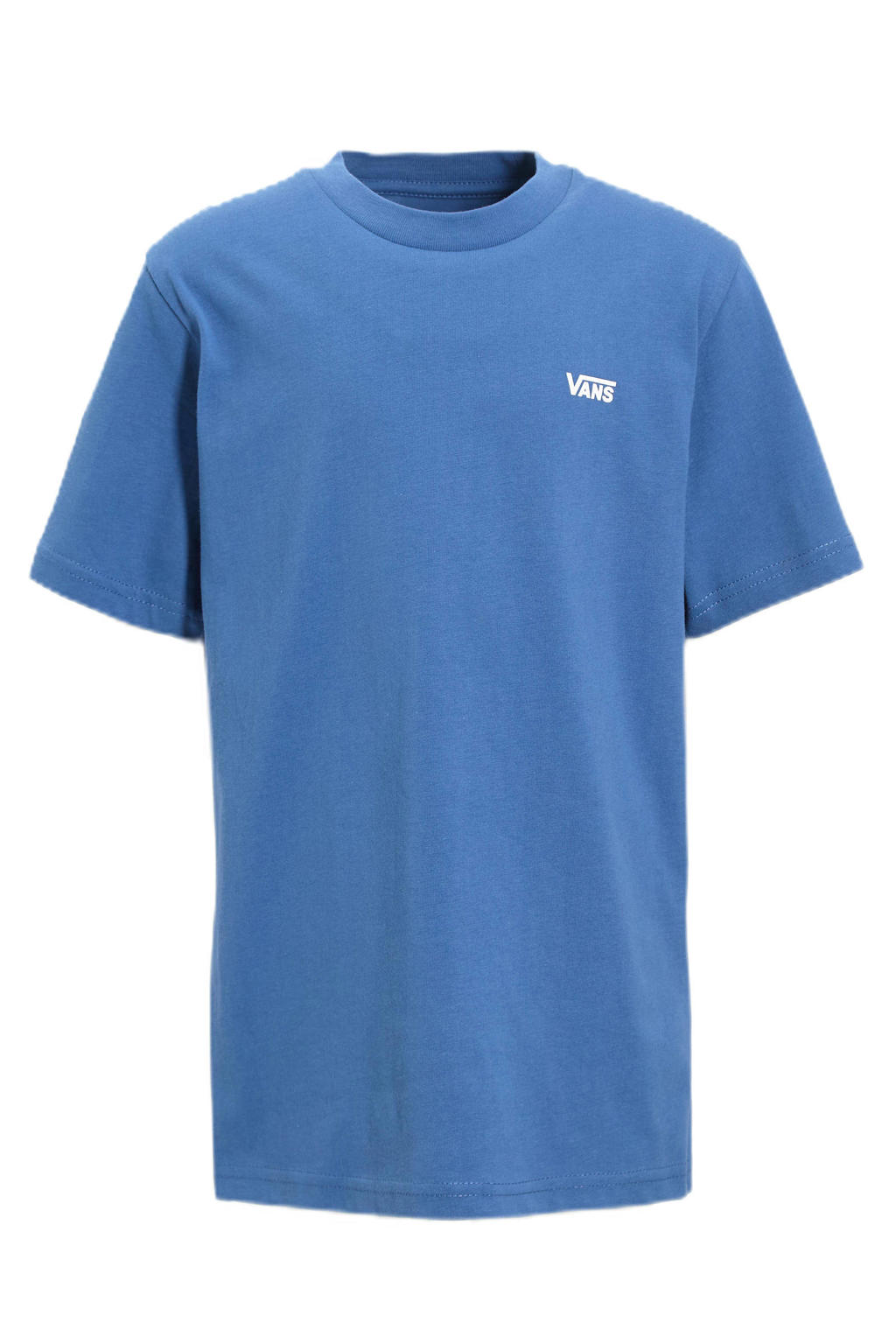 Blauwe jongens en meisjes VANS T-shirt van katoen met logo dessin, korte mouwen en ronde hals