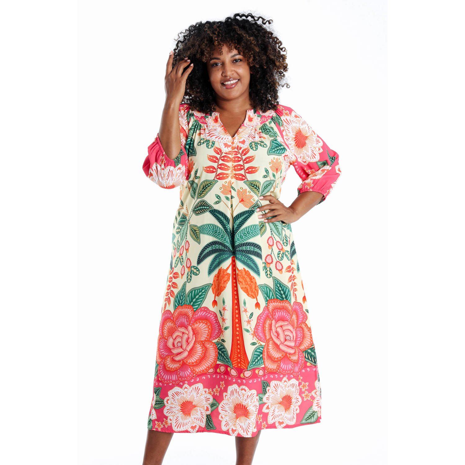 Paprika maxi jurk multi