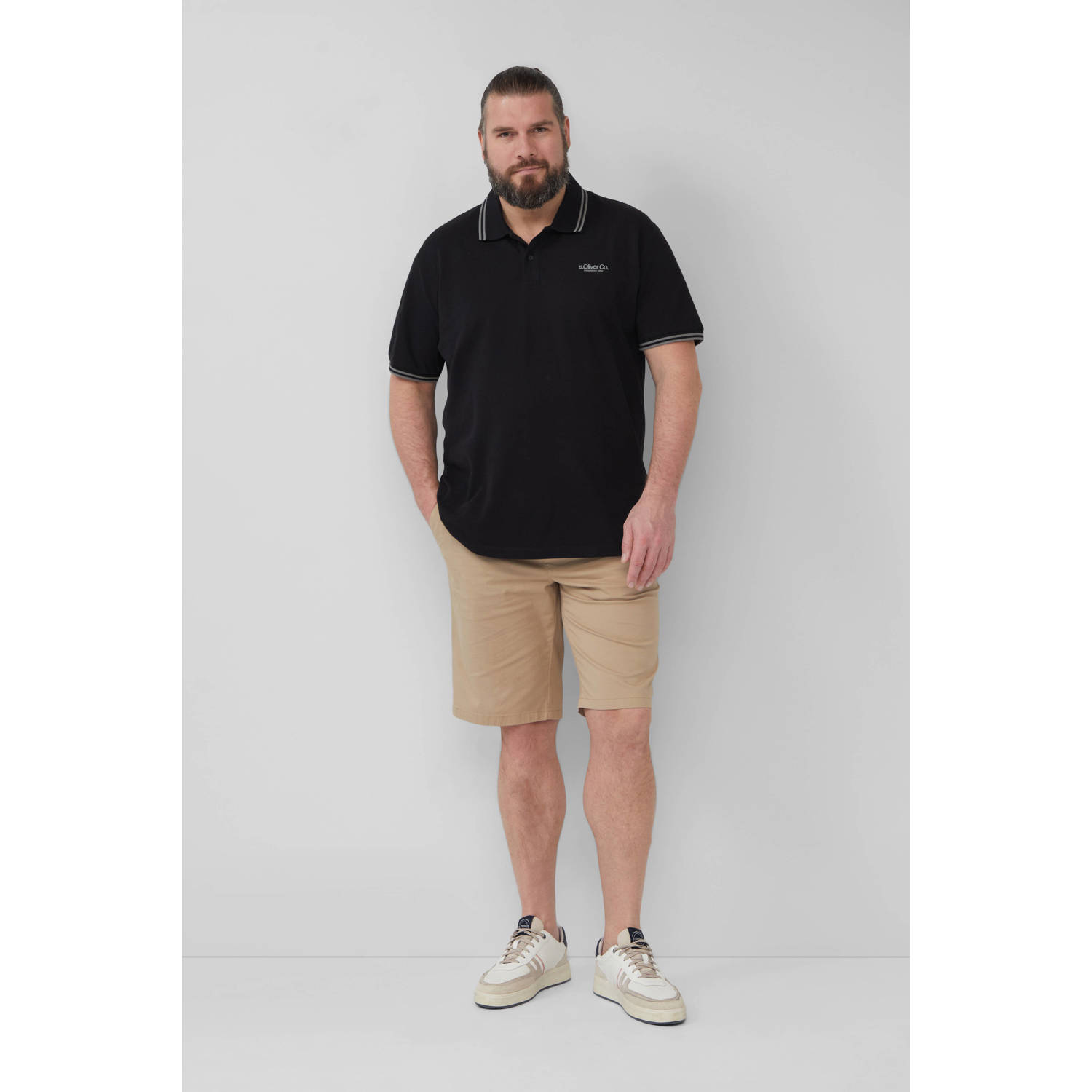 s.Oliver Big Size regular polo zwart