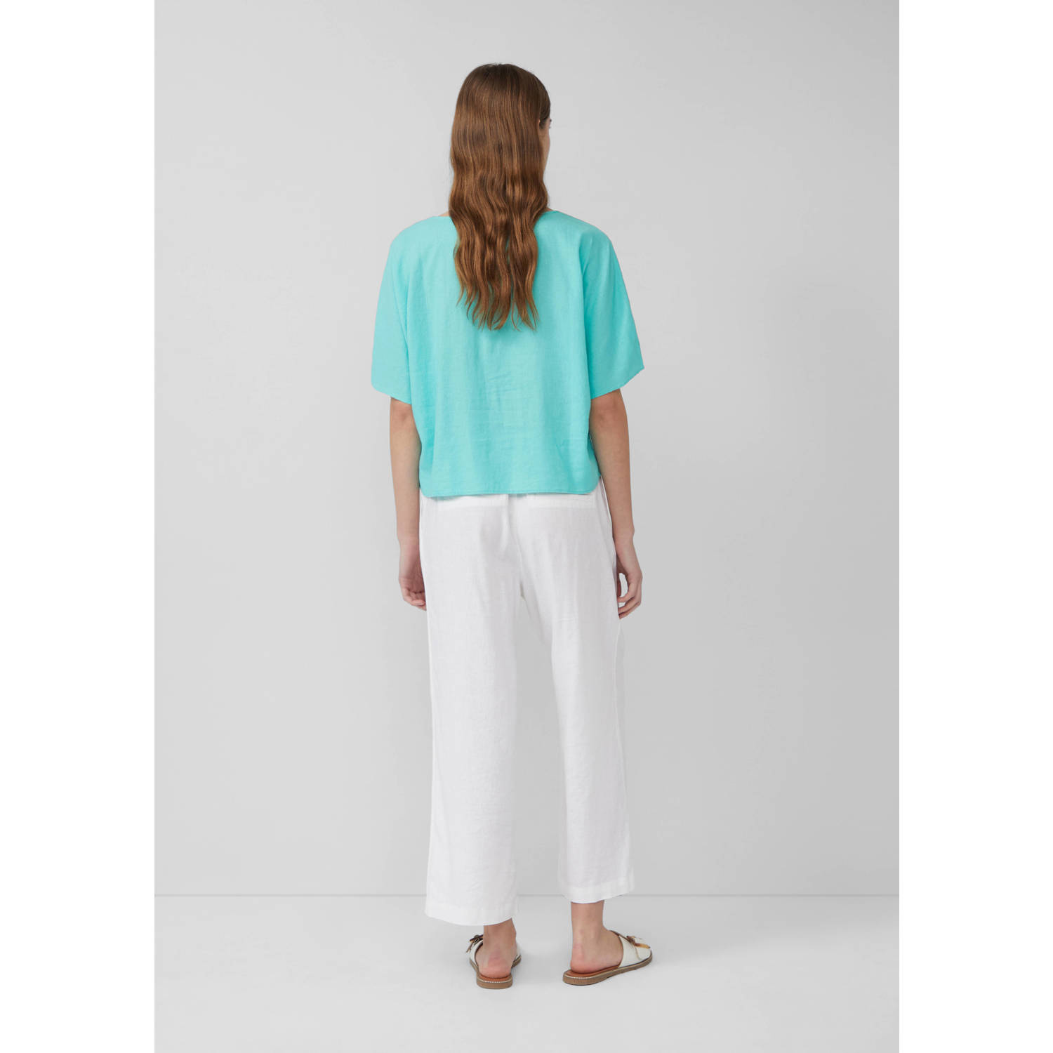 s.Oliver linnen top turquoise