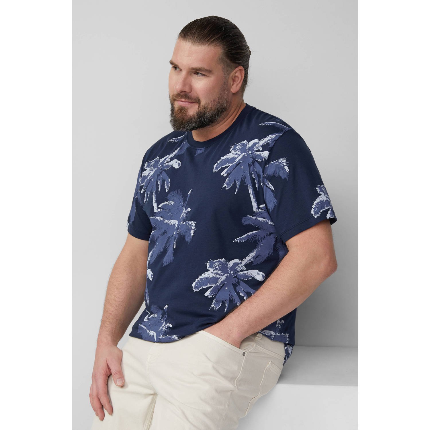 S.Oliver Big Size T-shirt donkerblauw
