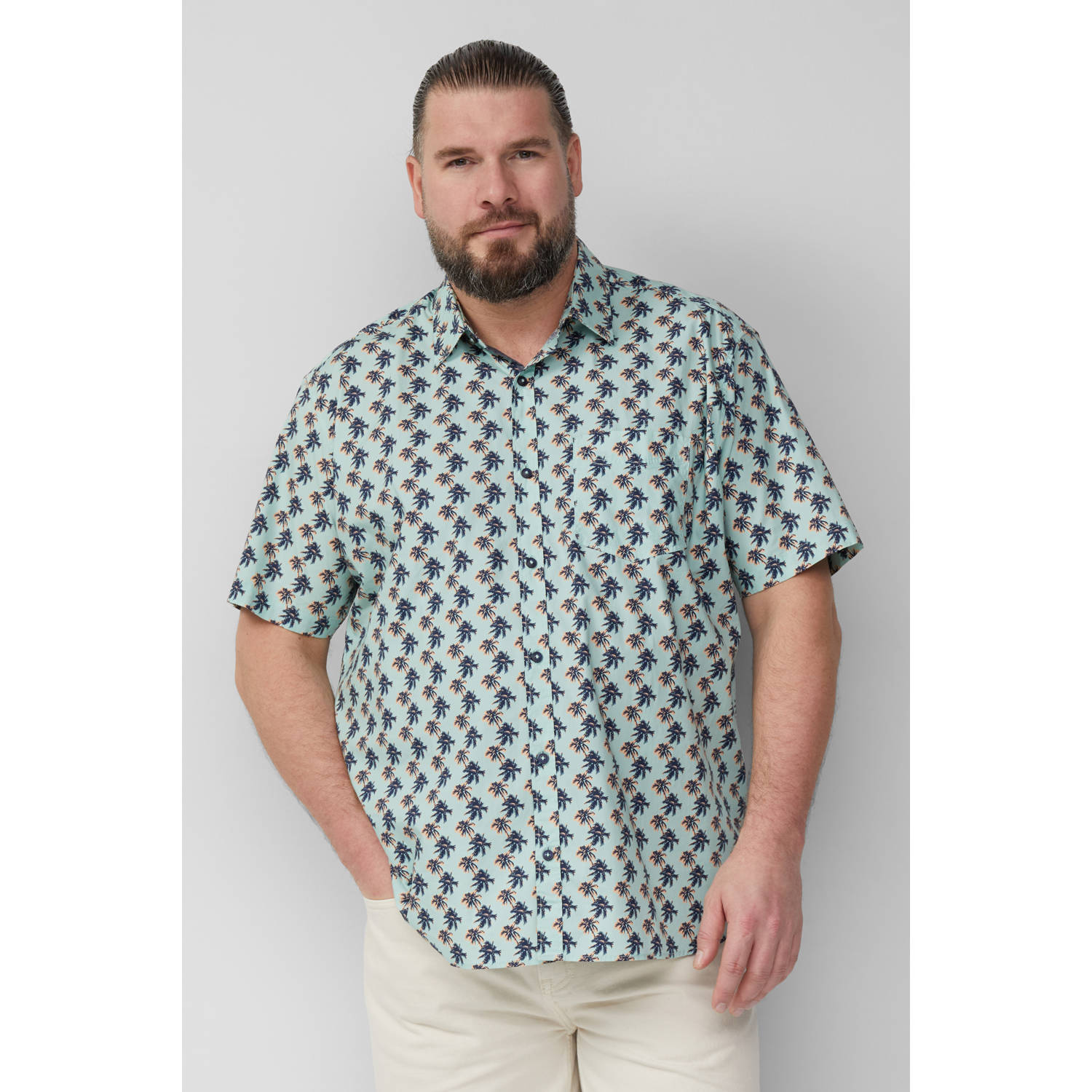 S.Oliver Big Size casual overhemd turquoise