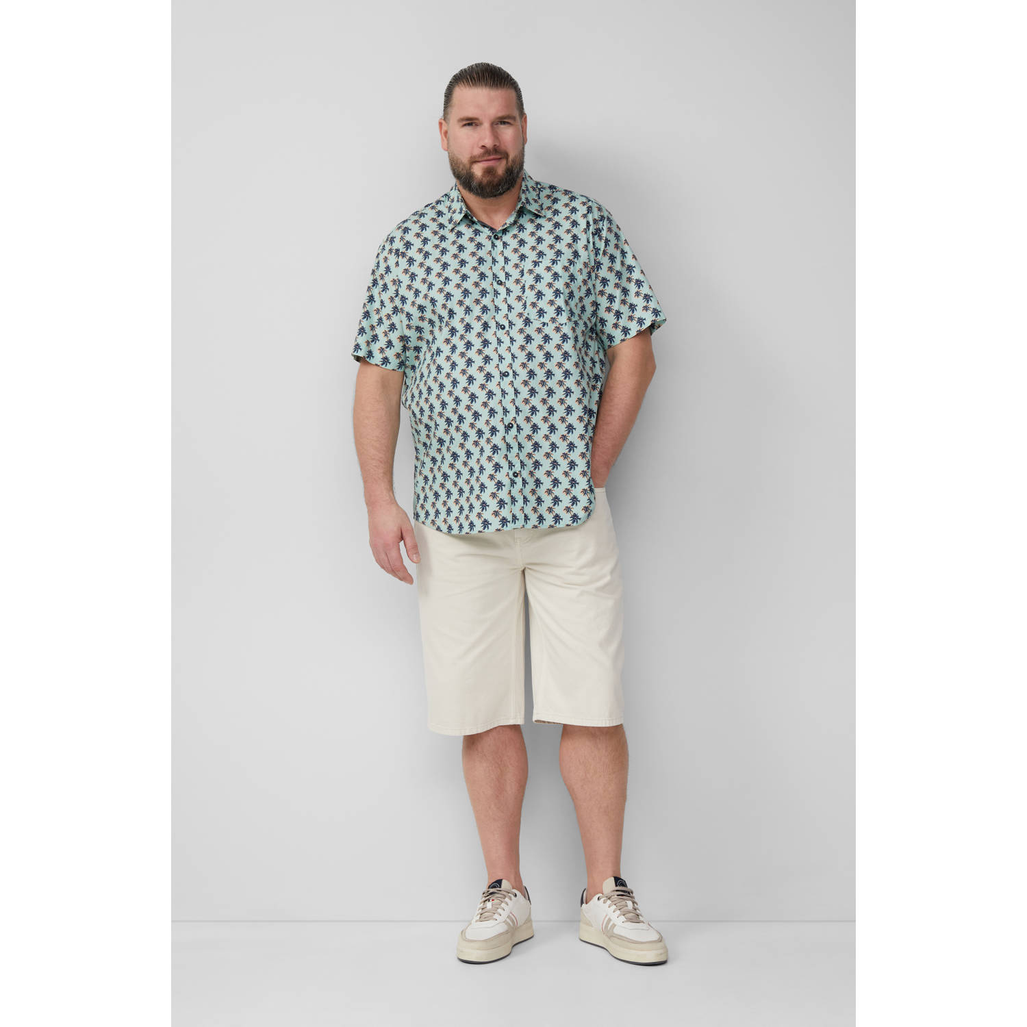 s.Oliver Big Size casual overhemd turquoise