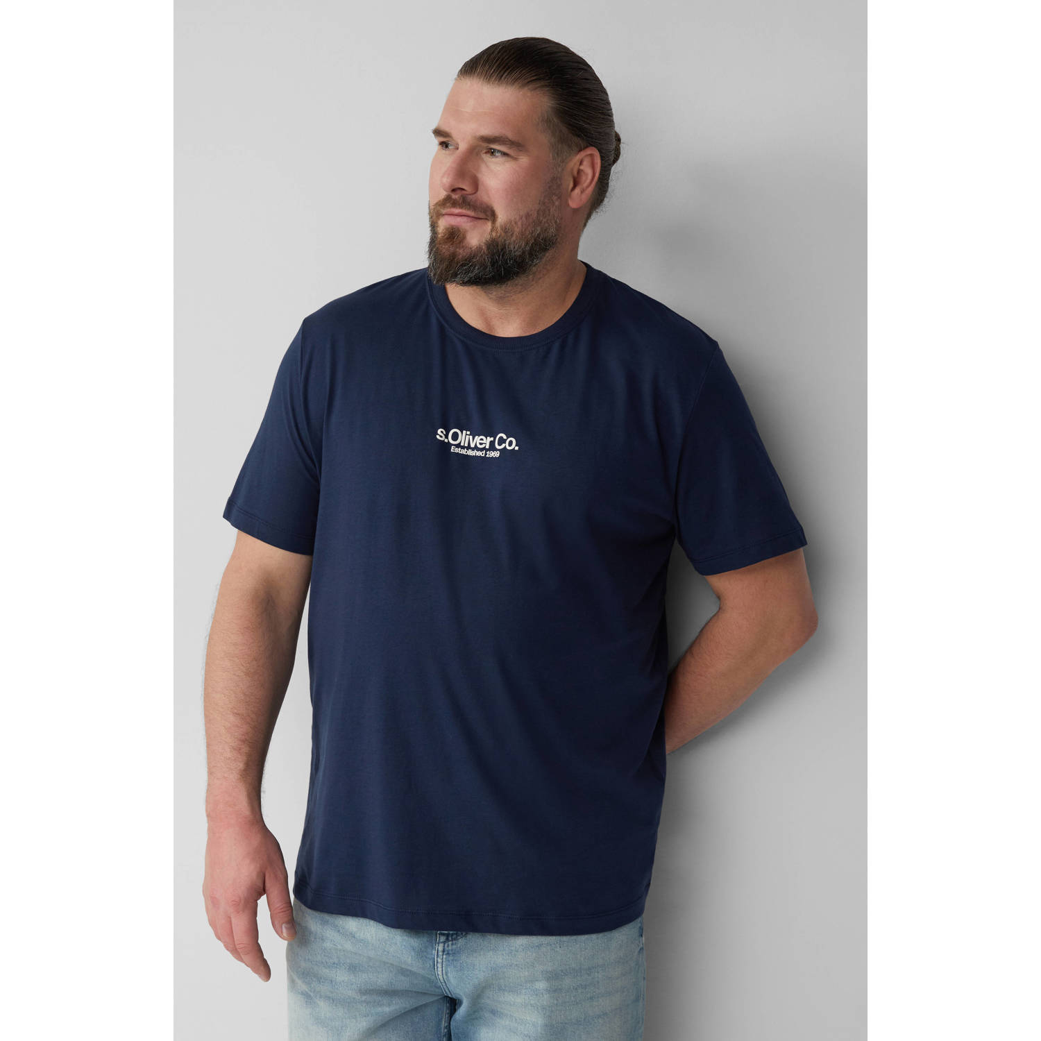 S.Oliver Big Size T-shirt donkerblauw