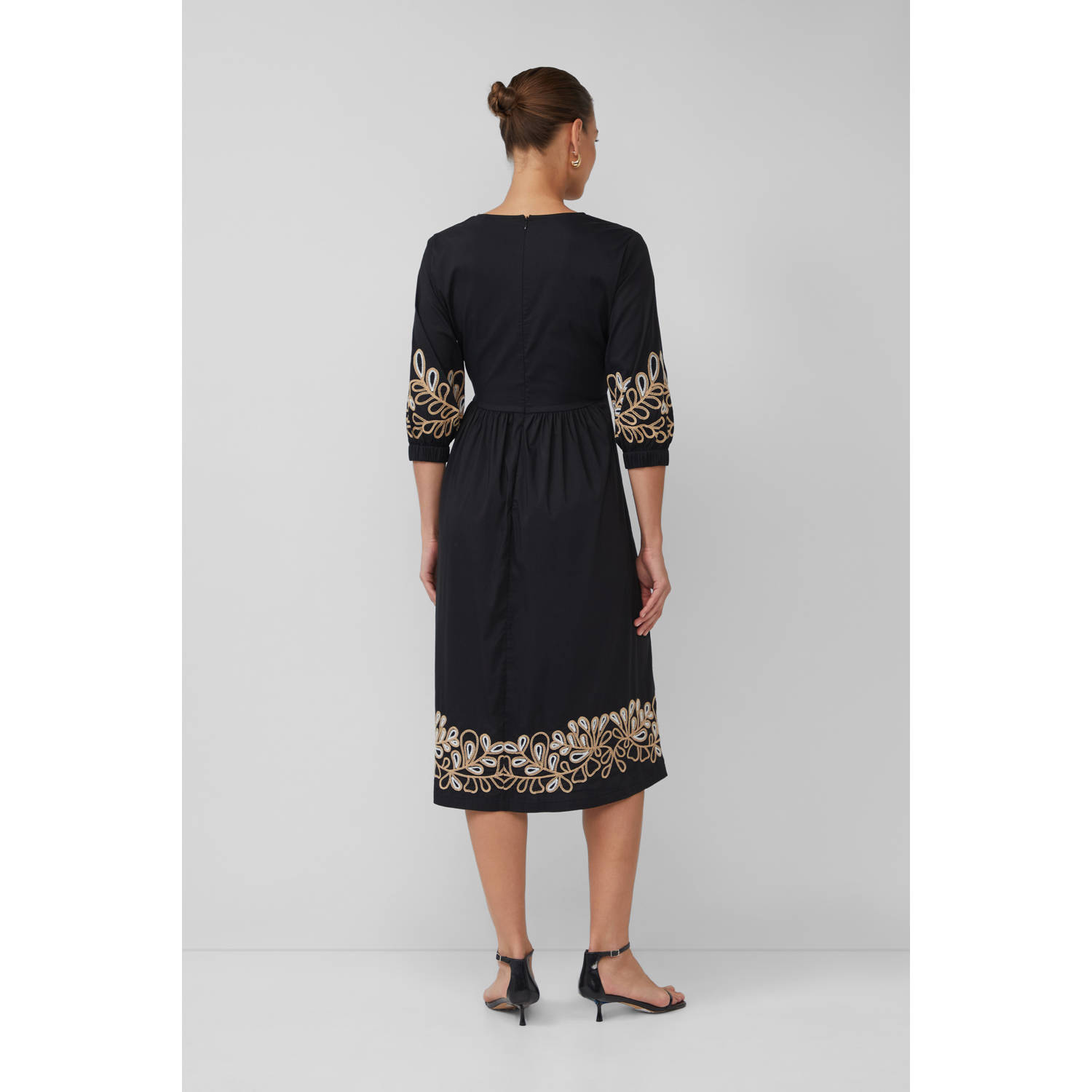 s.Oliver BLACK LABEL zomerjurk broderie zwart