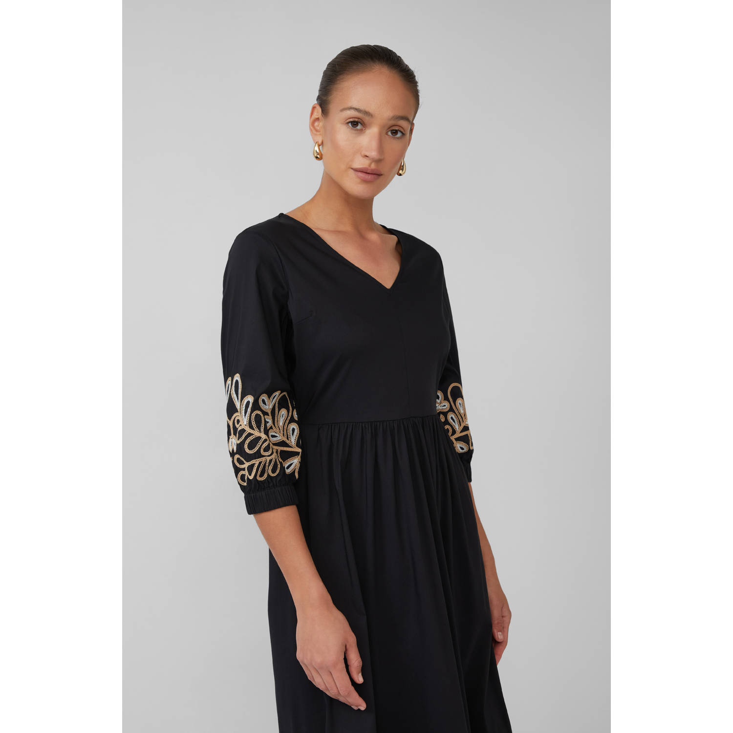 S.Oliver BLACK LABEL zomerjurk broderie zwart
