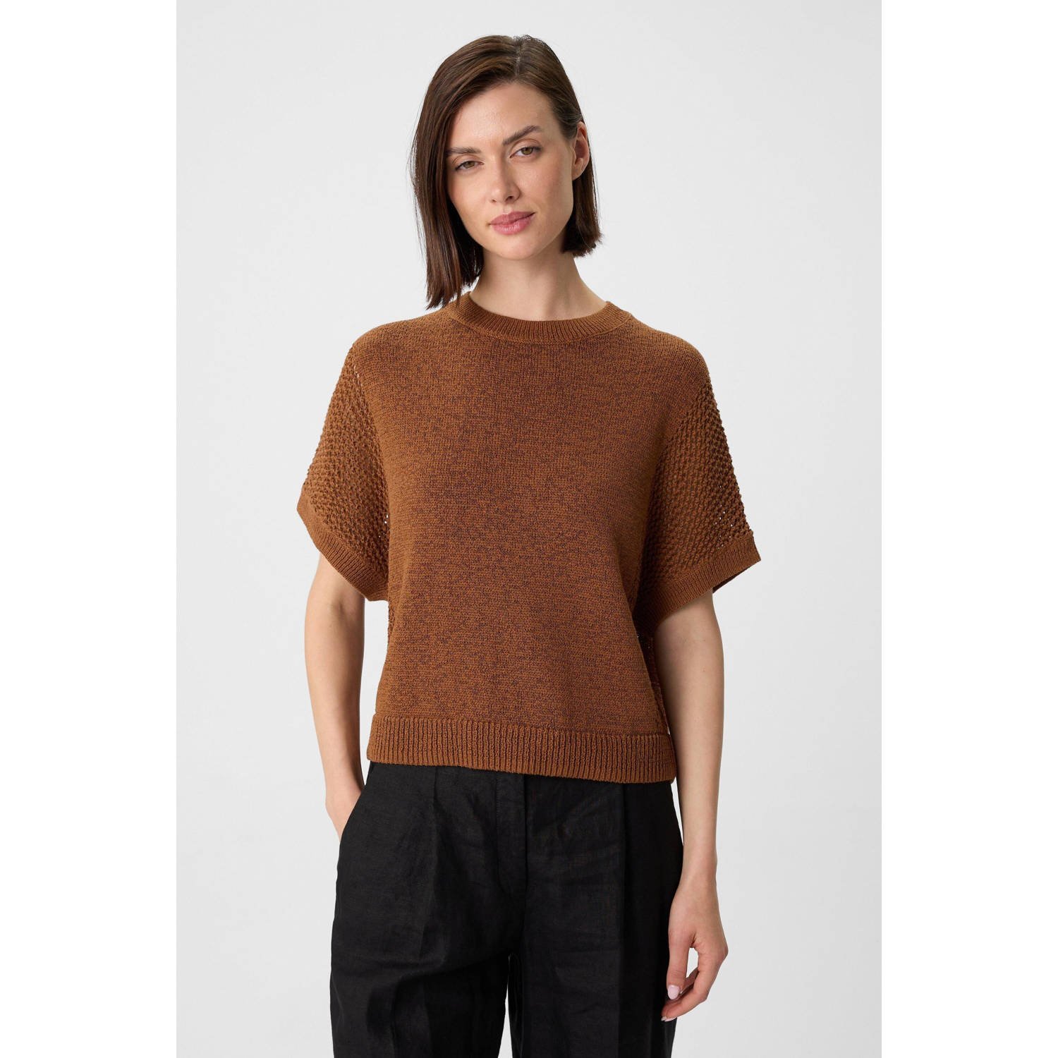 Comma gebreide trui cognac