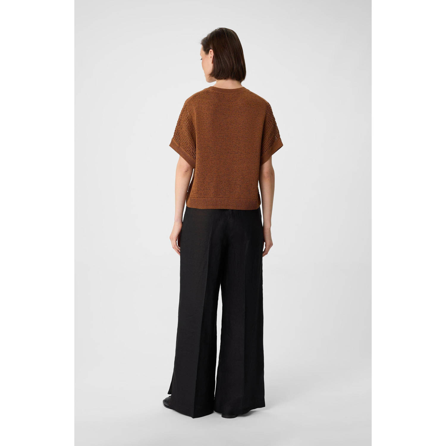 comma gebreide trui cognac