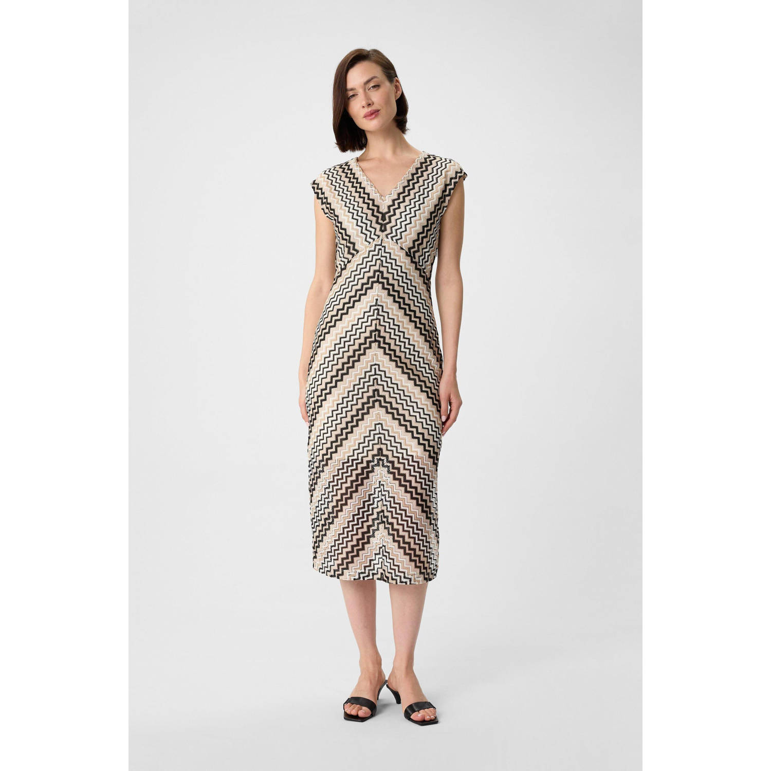 Comma Midi-jurk met V-hals