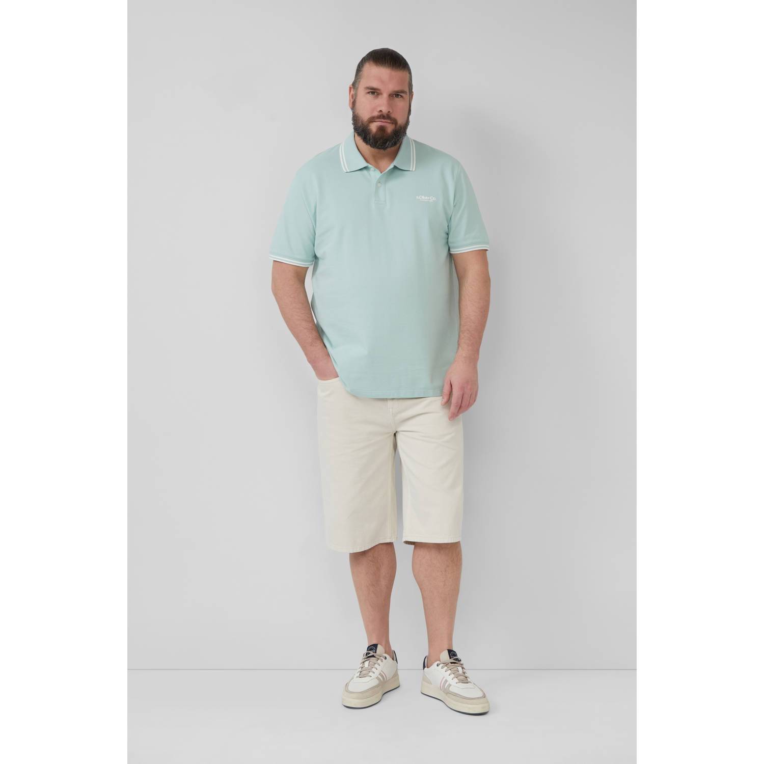 s.Oliver Big Size regular polo mintgroen