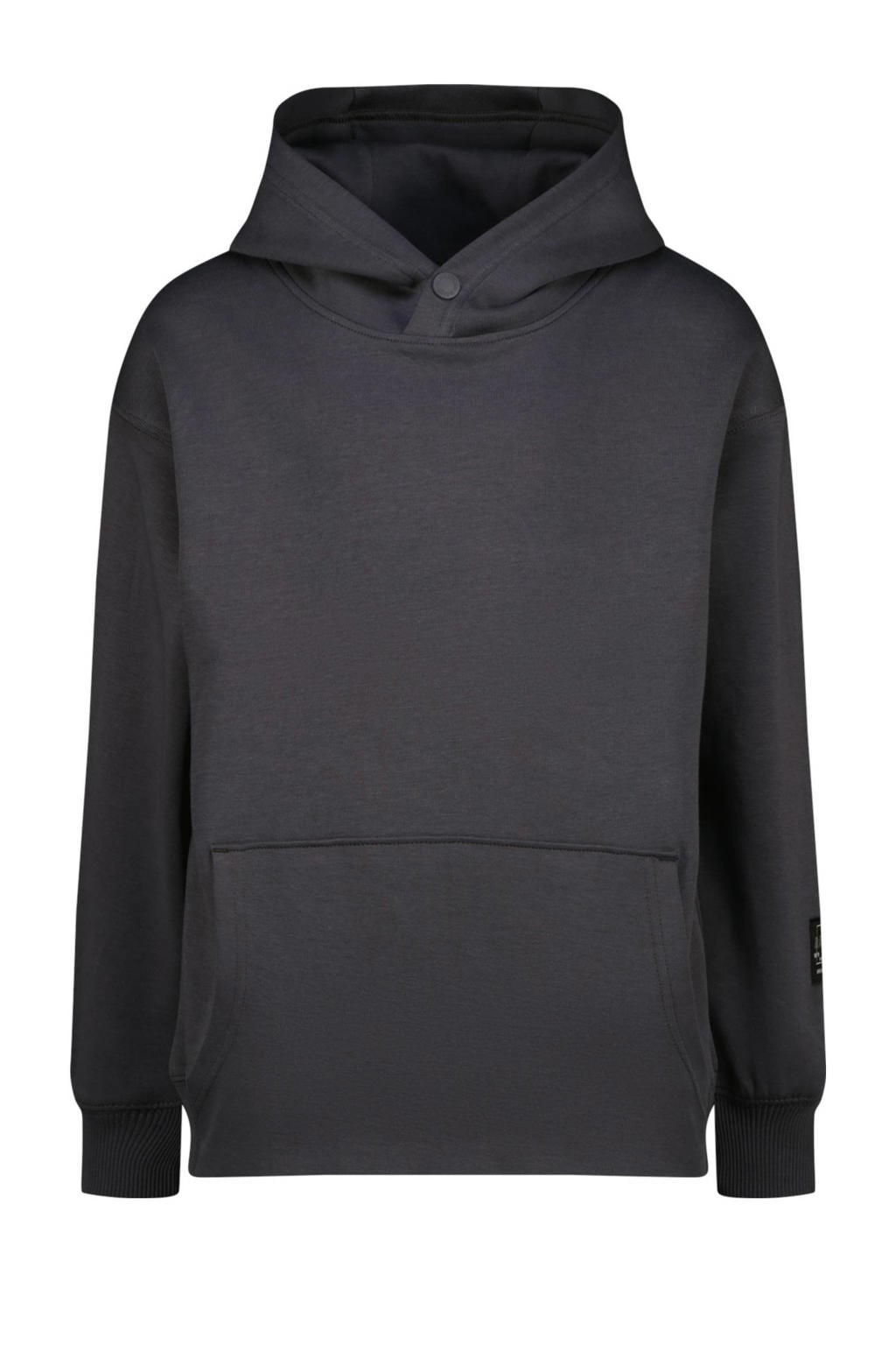 Grijze jongens Raizzed hoodie van katoen met backprint, lange mouwen en capuchon