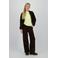 Raizzed wide leg flared broek donkerbruin