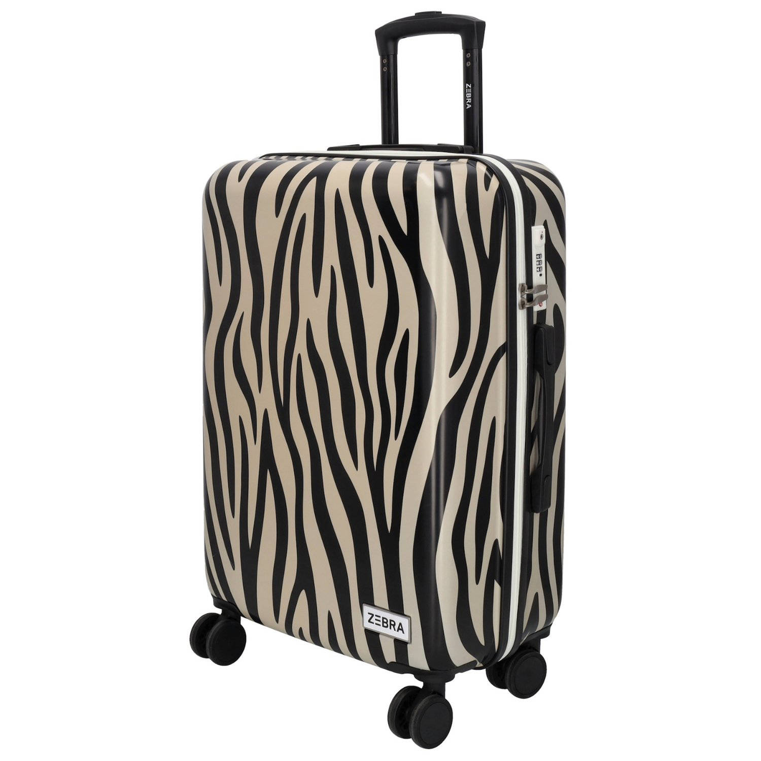 Zebra Trends trolley Animal 66 cm. met zebraprint beige zwart