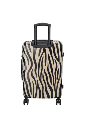  trolley Animal 66 cm. met zebraprint beige/zwart
