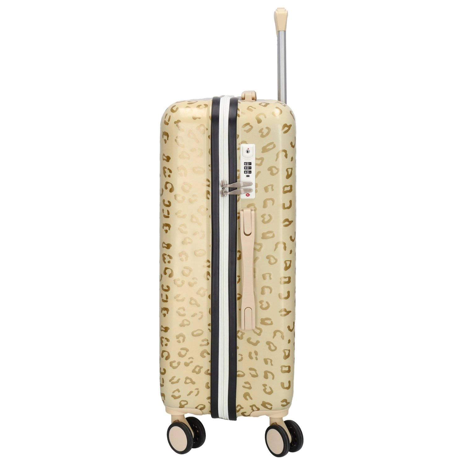 Zebra Trends trolley Animal 66 cm. met panterprint goudkleurig
