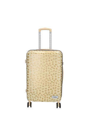 trolley Animal 66 cm. met panterprint goudkleurig