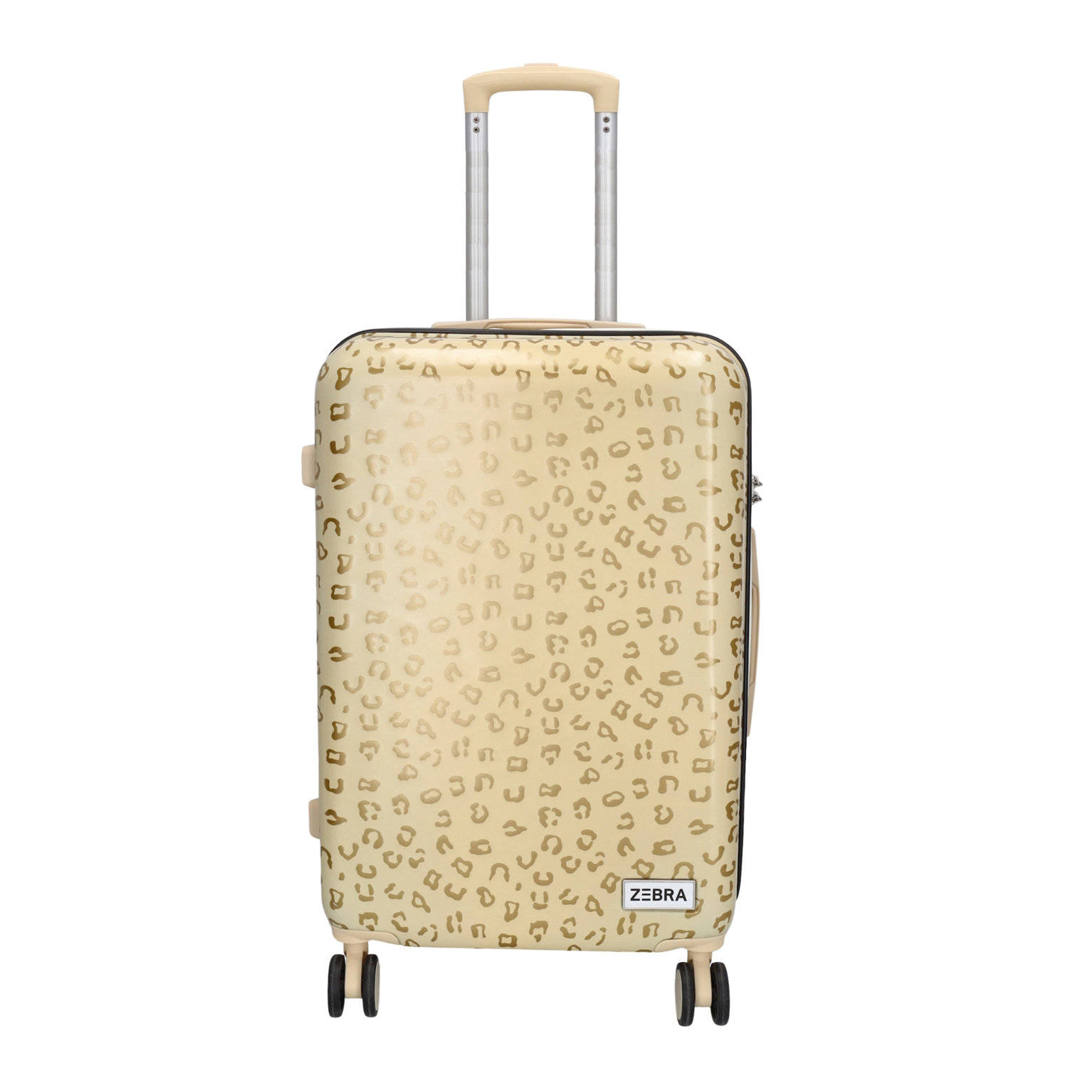 Zebra Trends trolley Animal 66 cm. met panterprint goudkleurig