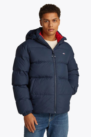 gewatteerde jas donkerblauw