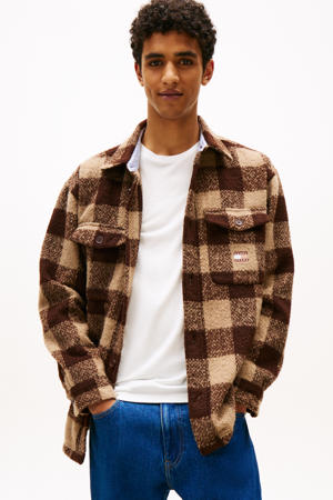 geruit overshirt bruin