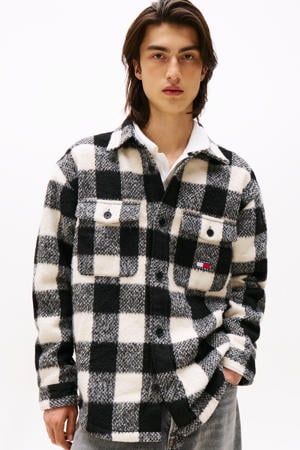 geruit overshirt zwart