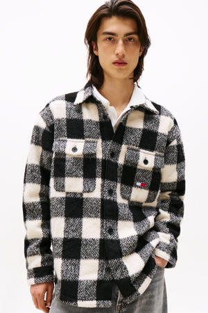 geruit overshirt zwart
