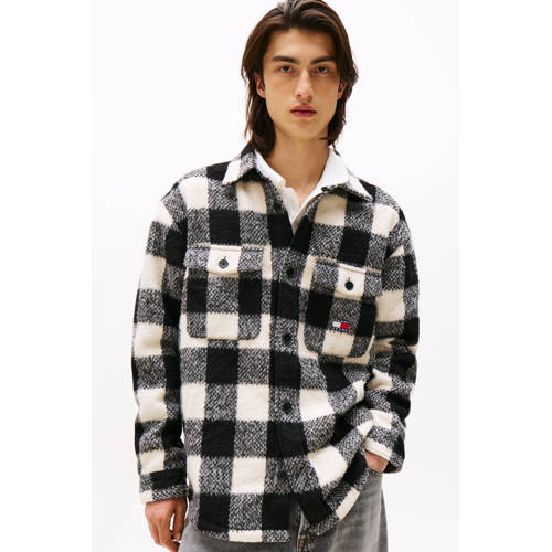 Tommy Jeans geruit overshirt zwart afbeelding