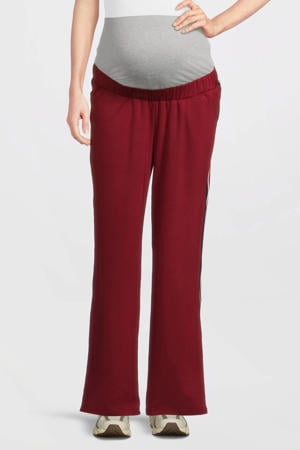straight regular waist zwangerschaps casual broek donkerrood