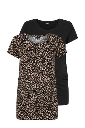 zwangerschapsshirt - bruin/zwart (set van 2)