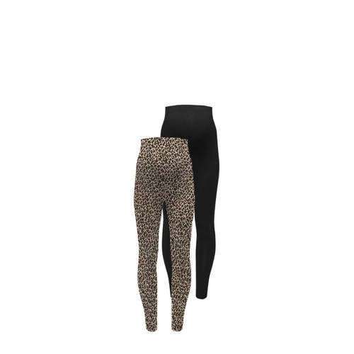 ONLY MATERNITY zwangerschapslegging - set van 2 bruin/zwart afbeelding