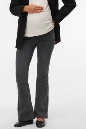 zwangerschaps flared jeans grey denim