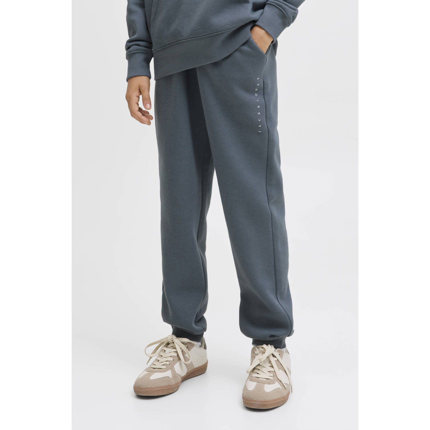 JACK & JONES JUNIOR slim sweatpant grijsblauw