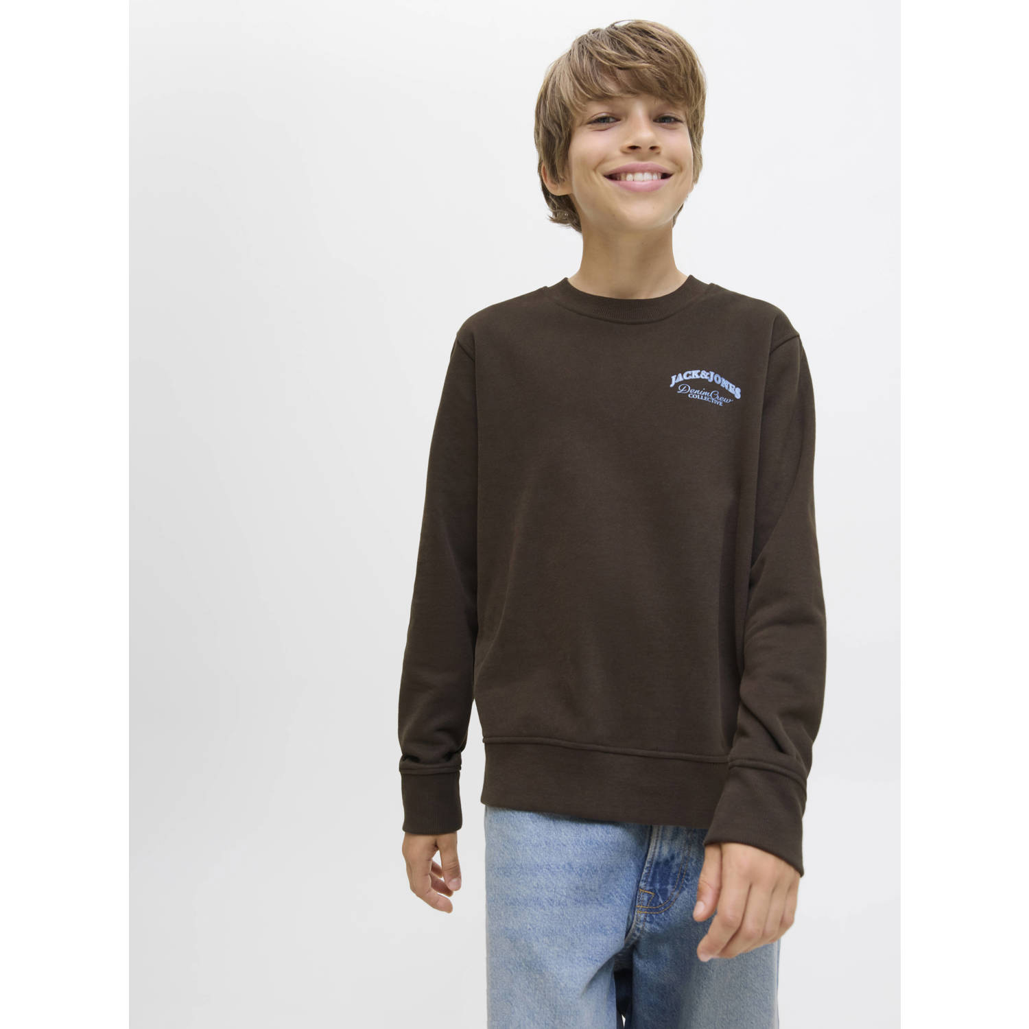 JACK & JONES JUNIOR sweater donkerbruin