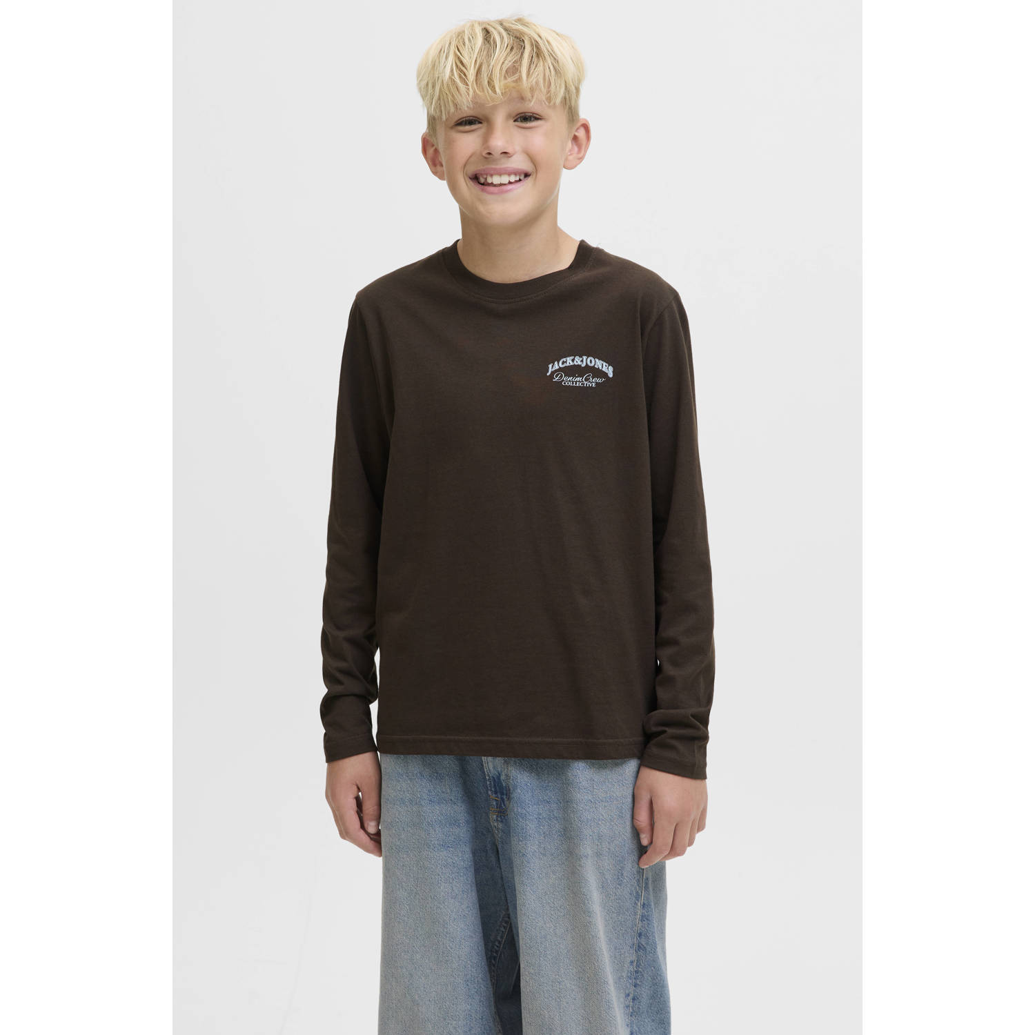 JACK & JONES JUNIOR longsleeve donkerbruin