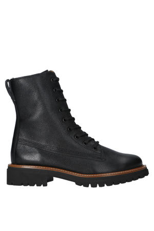 leren veterboots zwart