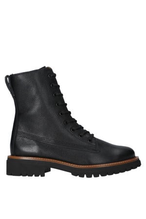leren veterboots zwart
