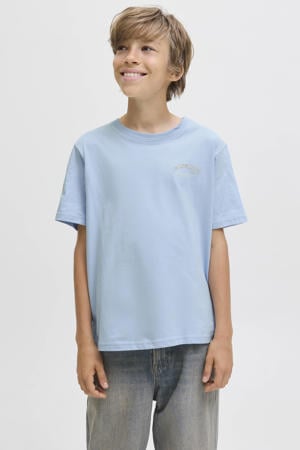 T-shirt met backprint lichtblauw
